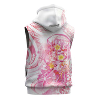 Rose Pink Polynesian Jellyfish Sleeveless Zip Hoodie Watercolor Glows LT7 - Polynesian Pride