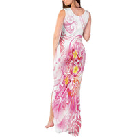 Rose Pink Polynesian Jellyfish Tank Maxi Dress Watercolor Glows - Polynesian Pride