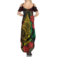 Vanuatu Meri Krismas Family Matching Summer Maxi Dress and Hawaiian Shirt Conch Shell Tribal Art