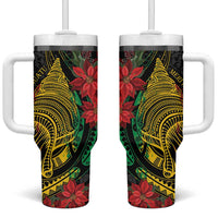 Vanuatu Meri Krismas Tumbler With Handle Conch Shell Tribal Art LT7 One Size: 40 oz Art - Polynesian Pride