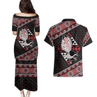 Taniko Aotearoa Couples Matching Puletasi and Hawaiian Shirt Poutama Mix Piwakawaka LT7 - Polynesian Pride
