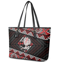 Taniko Aotearoa Leather Tote Bag Poutama Mix Piwakawaka LT7 - Polynesian Pride