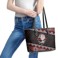 Taniko Aotearoa Leather Tote Bag Poutama Mix Piwakawaka LT7 - Polynesian Pride