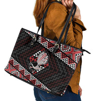 Taniko Aotearoa Leather Tote Bag Poutama Mix Piwakawaka LT7 - Polynesian Pride