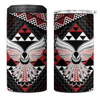 Taniko Aotearoa 4 in 1 Can Cooler Tumbler Poutama Mix Piwakawaka - Ver02 LT7 One Size: 16 oz Red - Polynesian Pride