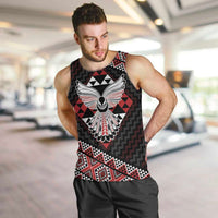 Taniko Aotearoa Men Tank Top Poutama Mix Piwakawaka - Ver02 LT7 Red - Polynesian Pride
