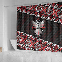 Taniko Aotearoa Shower Curtain Poutama Mix Piwakawaka - Ver02