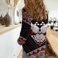 Taniko Aotearoa Women Casual Shirt Poutama Mix Piwakawaka - Ver02