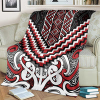 Maori Tukutuku Taniko Motifs Blanket Red Poutama Mix Kowhaiwhai LT7 - Polynesian Pride