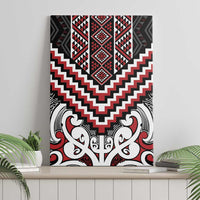 Maori Tukutuku Taniko Motifs Canvas Wall Art Red Poutama Mix Kowhaiwhai LT7 - Polynesian Pride