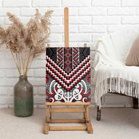 Maori Tukutuku Taniko Motifs Canvas Wall Art Red Poutama Mix Kowhaiwhai LT7 - Polynesian Pride