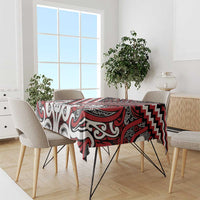 Maori Tukutuku Taniko Motifs Tablecloth Red Poutama Mix Kowhaiwhai LT7 - Polynesian Pride