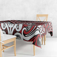 Maori Tukutuku Taniko Motifs Tablecloth Red Poutama Mix Kowhaiwhai LT7 - Polynesian Pride