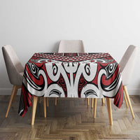 Maori Tukutuku Taniko Motifs Tablecloth Red Poutama Mix Kowhaiwhai LT7 - Polynesian Pride
