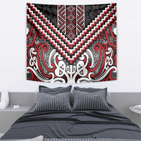 Maori Tukutuku Taniko Motifs Tapestry Red Poutama Mix Kowhaiwhai