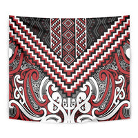Maori Tukutuku Taniko Motifs Tapestry Red Poutama Mix Kowhaiwhai