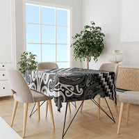 Maori Tukutuku Taniko Motifs Tablecloth Black Poutama Mix Kowhaiwhai LT7 - Polynesian Pride