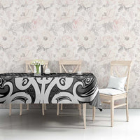Maori Tukutuku Taniko Motifs Tablecloth Black Poutama Mix Kowhaiwhai LT7 - Polynesian Pride
