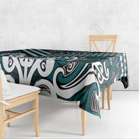 Maori Tukutuku Taniko Motifs Tablecloth Teal Poutama Mix Kowhaiwhai LT7 - Polynesian Pride