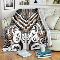 Maori Tukutuku Taniko Motifs Blanket Brown Poutama Mix Kowhaiwhai LT7 Brown - Polynesian Pride