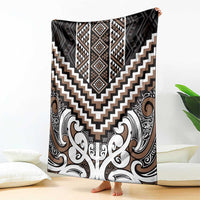 Maori Tukutuku Taniko Motifs Blanket Brown Poutama Mix Kowhaiwhai LT7 - Polynesian Pride