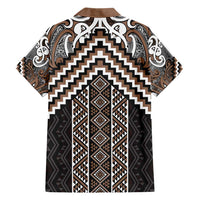 Maori Tukutuku Taniko Motifs Hawaiian Shirt Brown Poutama Mix Kowhaiwhai LT7 - Polynesian Pride