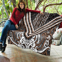Maori Tukutuku Taniko Motifs Quilt Brown Poutama Mix Kowhaiwhai