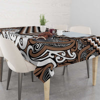 Maori Tukutuku Taniko Motifs Tablecloth Brown Poutama Mix Kowhaiwhai LT7 - Polynesian Pride