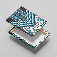 Maori Tukutuku Taniko Motifs Canvas Wall Art Turquoise Poutama Mix Kowhaiwhai LT7 - Polynesian Pride