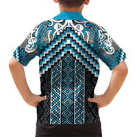 Maori Tukutuku Taniko Motifs Hawaiian Shirt Turquoise Poutama Mix Kowhaiwhai LT7 - Polynesian Pride