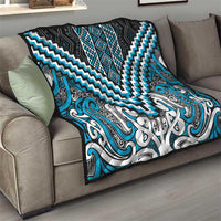 Maori Tukutuku Taniko Motifs Quilt Turquoise Poutama Mix Kowhaiwhai