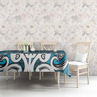 Maori Tukutuku Taniko Motifs Tablecloth Turquoise Poutama Mix Kowhaiwhai LT7 - Polynesian Pride