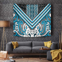 Maori Tukutuku Taniko Motifs Tapestry Turquoise Poutama Mix Kowhaiwhai