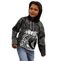 Polynesian Women's Day Kid Hoodie Plumeria Passion - Black LT7 - Polynesian Pride
