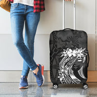Polynesian Women's Day Luggage Cover Plumeria Passion - Black LT7 - Polynesian Pride
