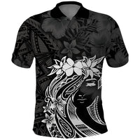 Polynesian Women's Day Polo Shirt Plumeria Passion - Black LT7 Black - Polynesian Pride
