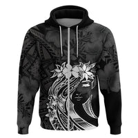 Polynesian Women's Day Zip Hoodie Plumeria Passion - Black LT7 Zip Hoodie Black - Polynesian Pride