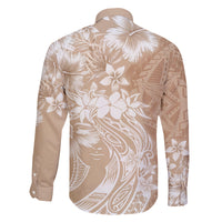 Polynesian Women's Day Family Matching Off Shoulder Short Dress and Hawaiian Shirt Plumeria Passion - Beige LT7 - Polynesian Pride