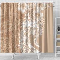 Polynesian Women's Day Shower Curtain Plumeria Passion - Beige LT7 - Polynesian Pride