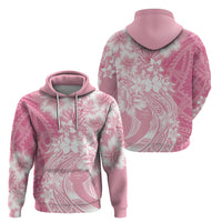 Polynesian Women's Day Zip Hoodie Plumeria Passion - Pink LT7 - Polynesian Pride