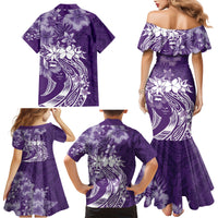 Polynesian Women's Day Family Matching Mermaid Dress and Hawaiian Shirt Plumeria Passion - Purple LT7 - Polynesian Pride