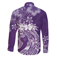 Polynesian Women's Day Family Matching Off Shoulder Short Dress and Hawaiian Shirt Plumeria Passion - Purple LT7 - Polynesian Pride