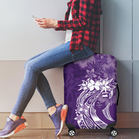 Polynesian Women's Day Luggage Cover Plumeria Passion - Purple LT7 - Polynesian Pride