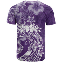 Polynesian Women's Day T Shirt Plumeria Passion - Purple LT7 - Polynesian Pride