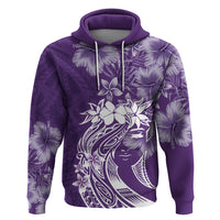 Polynesian Women's Day Zip Hoodie Plumeria Passion - Purple LT7 Pullover Hoodie Purple - Polynesian Pride