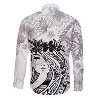 Polynesian Women's Day Family Matching Off Shoulder Long Sleeve Dress and Hawaiian Shirt Plumeria Passion - White LT7 - Polynesian Pride