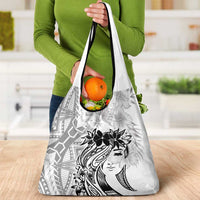Polynesian Women's Day Grocery Bag Plumeria Passion - White LT7 - Polynesian Pride