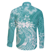 Polynesian Women's Day Family Matching Off Shoulder Maxi Dress and Hawaiian Shirt Plumeria Passion - Teal LT7 - Polynesian Pride