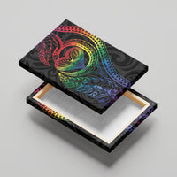 New Zealand Pride Canvas Wall Art Takatapui Rainbow Fern LT7 - Polynesian Pride