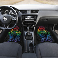 New Zealand Pride Car Mats Takatapui Rainbow Fern LT7 Set 2pcs - Front Colorful - Polynesian Pride